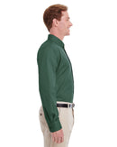 HARRITON MEN'S FOUNDATION LONG-SLEEVE TWILL SHIRT WITH TEFLON, SIZE:5XL - HUNTER - Like New
