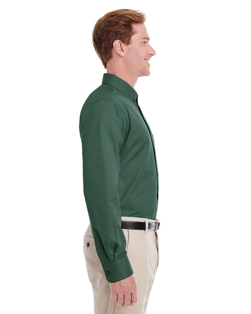 HARRITON MEN'S FOUNDATION LONG-SLEEVE TWILL SHIRT WITH TEFLON, SIZE:5XL - HUNTER - Like New
