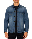BLU ROCK MEN'S REGULAR-FIT CLASSIC DENIM JACKET - SIZE: MEN L - MEDIUM WASH - Brand New