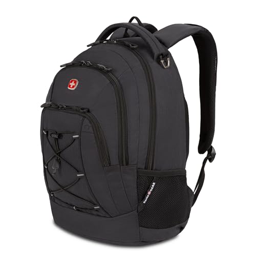 SwissGear 1186 Bungee Backpack, Grey (Laptop Version), 17.75 inch - Brand New