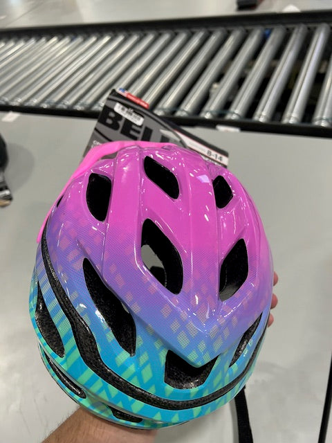 BELL FRENZY YOUTH BIKE HELMET - PINK/MINT SIZE 52-58CM - PINK/MINT - Like New