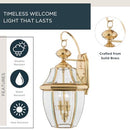 Quoizel Newbury 20" Outdoor Wall Lantern 2-Light Polished Brass - B0013CN3DK - Brand New