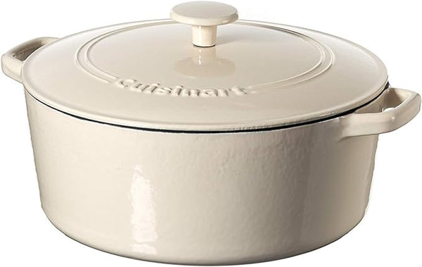 Cuisinart 7 Quart Cast Iron Casserole CI670-30CW - Cream - Scratch & Dent