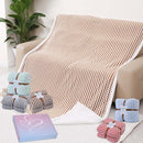 GCQC Checkered Sherpa Fleece Blanket Double-Sided Grid Warmer - Grey & White - Brand New