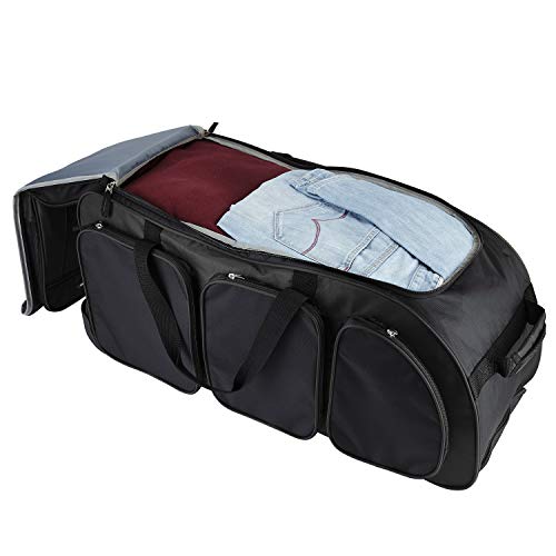 TRAVELERS CLUB XPEDITION 30 INCH ROLLING DUFFEL BAG - BLACK - Brand New
