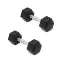 Fitvids Rubber Encased Hex Dumbbell Hand Weights w/ Anti-Slip Cast Iron Grip - Like New
