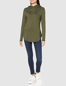 AMAZON ESSENTIALS WOMEN SUPERSOFT TERRY BASIC PULLOVER, SIZE MEDIUM, OLIVE - Brand New