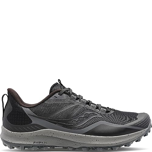 SAUCONY WOMEN'S PEREGRINE 12 TRAIL RUNNING SHOE - SIZE 8.5 - BLACK/CHARCOAL - Like New