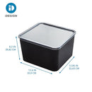 iDesign Storage Bin with Lid & Wall Mount Bracket, 12" x 12" x 8", Clear Bin - Brand New