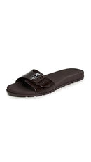157872-200 TORY BURCH WOMEN'S BUCKLE SLIDES/WOMEN'S MEDIUM SIZE 8 DARK COCOA - Like New