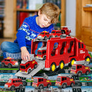 Doloowee Police Truck Toys Toddlers 3 4 5 6 Years Old 7 in 1 Truck Friction Red - Like New
