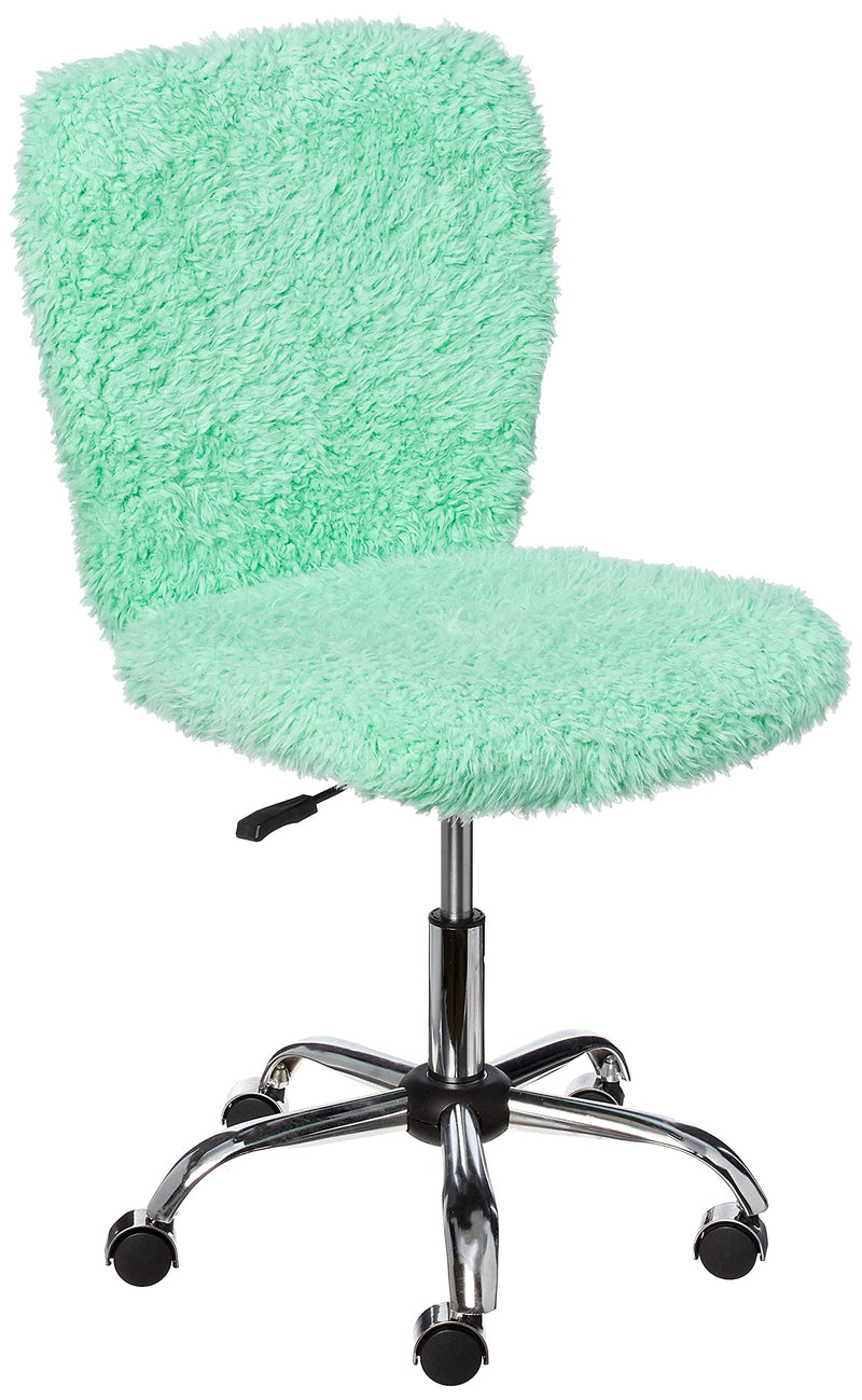 URBAN LIFESTYLE FAUX FUR ROLLING TASK CHAIR, MINT - MINT - Like New