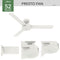 HUNTER FAN CC50811 52" CEILING FAN 3 BLADES CONTEMPORARY FINISH MATTE WHITE - Like New