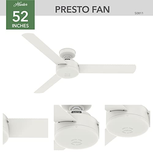 HUNTER FAN CC50811 52" CEILING FAN 3 BLADES CONTEMPORARY FINISH MATTE WHITE - Like New