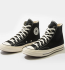 CONVERSE CHUCK 70 BLACK HIGH TOP SHOES - SIZE: MEN 6 WOMEN 8 - BLACK/EGRET - Like New