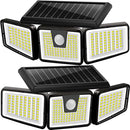 AMERITOP SOLAR LIGHTS OUTDOOR, 2 PACK 233 LED HIGH BRIGHTNESS CORDLESS - BLACK - Like New