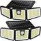 AMERITOP SOLAR LIGHTS OUTDOOR, 2 PACK 233 LED HIGH BRIGHTNESS CORDLESS - BLACK - Like New