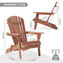 Wooden Folding Adirondack Chair Half Pre-Assembled Wood Patio Lounge Chair - Brand New