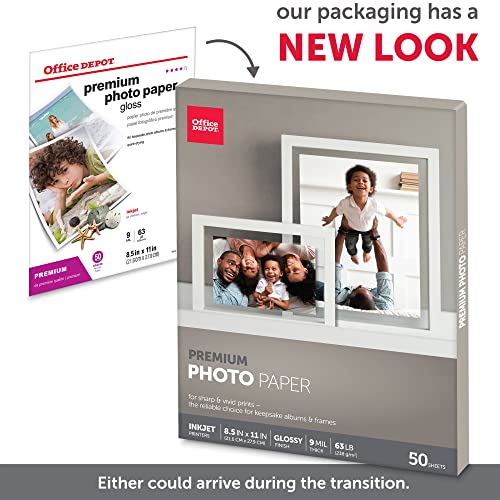 Office Depot Premium Photo Paper, Gloss, 8 1/2in. x 11in., Pack Of 50 Sheets - Brand New