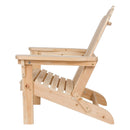 SHINE COMPANY TRADITIONAL CEDAR WOOD FOLDING ADIRONDACK CHAIR IN - BEIGE - Brand New