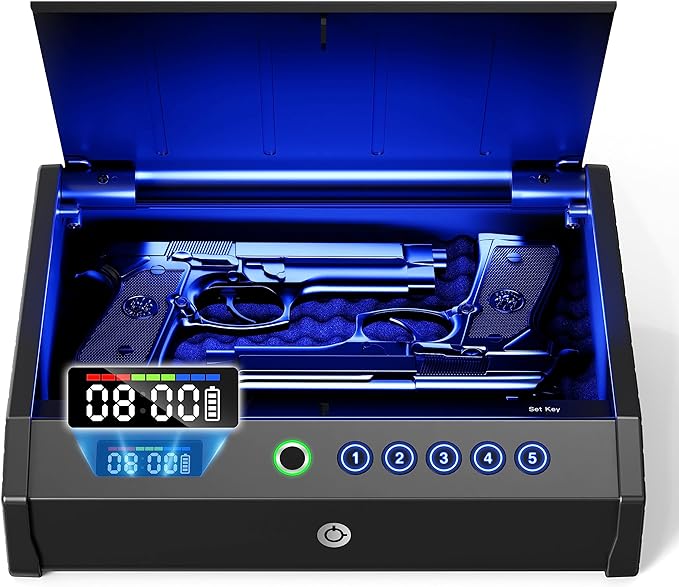MOLICAR 443C Gun Safe Biometric Gun Safes for pistol with LCD - Scratch & Dent