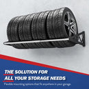 Eagle SafeRacks Wall Mount Tire Rack Garage Adjustable Tire Storage 400 lb Black - Brand New