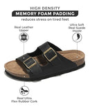 PROJECT CLOUD TRUE TO SIZE LEATHER FLAT SANDALS ASSORTED BUCKLE 6.5 BLACK - Like New
