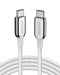 ANKER USB-C 2.0 CABLE POWERLINE+ III 6FT USB-IF CERTIFIED CABLE SILVER - Like New