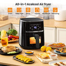 ACEKOOL 5QT AIR FRYER WITH VISIBLE WINDOW 8 PRESET AF-311A - BLACK - Like New