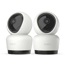 SWANN 3K INDOOR PAN TILT WIFI SECURITY CAMERA 5MP PLUG-IN HOME 2 PACK WHITE - Like New
