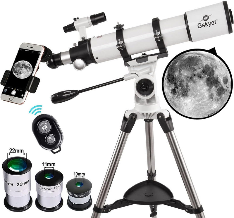 Gskyer Telescope 600x90mm AZ Astronomical Refractor Telescope - White - Like New