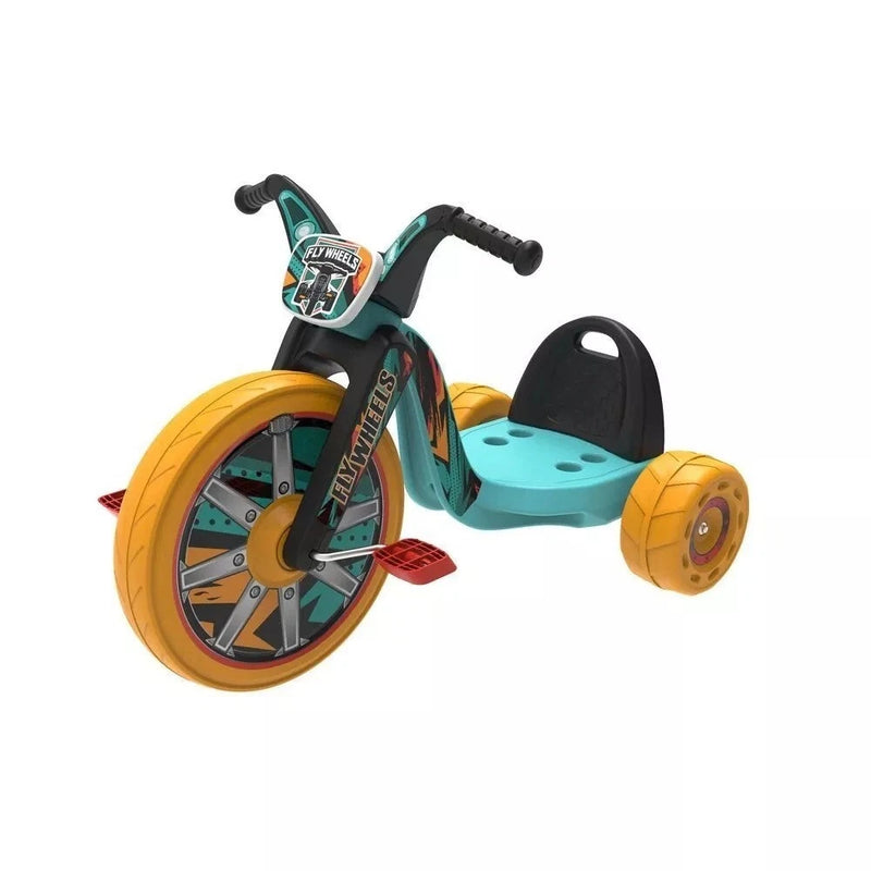 JAKKS PACIFIC 15" KIDS TRIKE LED LIGHTS SEAT FLY WHEEL CRUISER - ORANGE/TEAL - Like New
