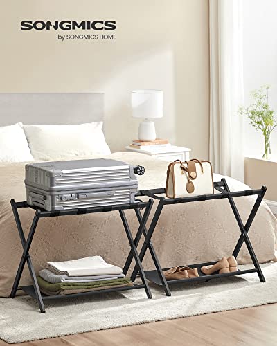 SONGMICS LUGGAGE RACKS FOR GUEST ROOM SET OF 2 SUITCASE STAND URLR003B02 - BLACK - Like New