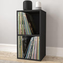 Way Basics Book Shelf 2 Tier Vinyl Record Storage Tool-free Assembly - Black - Like New