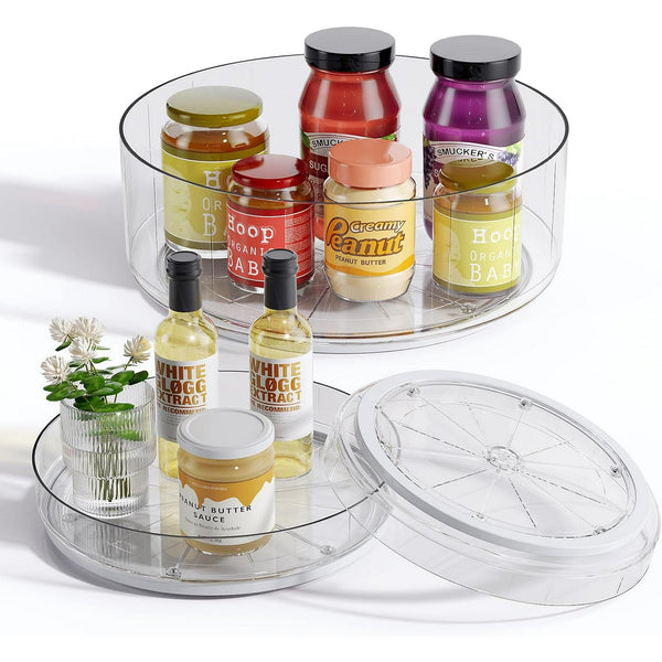 LAMU 3 PACK LAZY SUSAN TURNTABLE ORGANIZER CABINET REFRIGERATOR 10", 10.6" ,12" - Like New