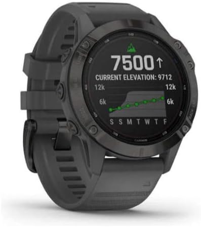 Garmin Fenix 6 Pro Solar (GPS,1.4 inches) Solar-Powered - Black, Slate Gray Band Like New