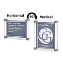 Azar Displays 105536 Floating Acrylic Wall Frame with Silver Hardware - Brand New