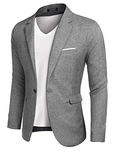 COOFANDY MEN'S BLAZER CASUAL SPORT COATS SLIM FIT ONE BUTTON SUIT JACKET - Like New