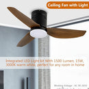 SIMPLE DELUXE INFINIPOWER 40-INCH CEILING FANS WITH LIGHTS AND REMOTE - BROWN - Brand New