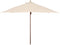 SHADE BASICS 11' RD. FAUX-WOOD STEEL PATIO UMBRELLA, PIN STOP ANTIQUE BEIGE - Like New
