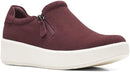 CLARKS LAYTON STEP WOMEN'S SLIP ON - SIZE: WOMEN 10 WIDE - BURGUNDY SUEDE - Like New