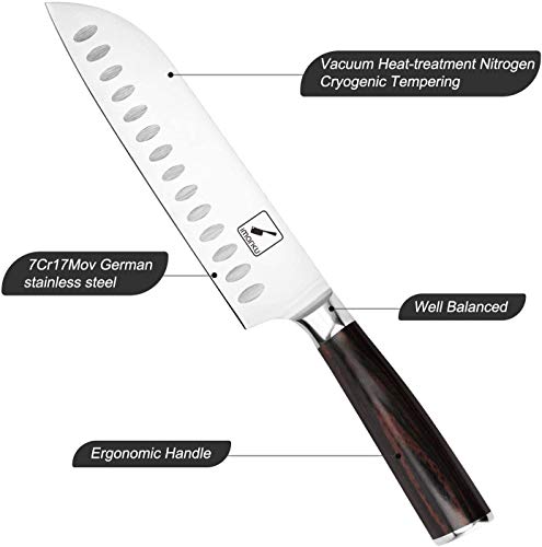 imarku Chef Knife 7 Inch Kitchen Knife Ultra Sharp Santoku Knife - Like New