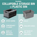 CLEVERMADE COLLAPSIBLE STORAGE BINS STACKABLE 8535467-AAU3PK - STONE - Like New