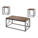 LIFE CONCEPT CORAL FLOWER MODERN COFFEE TABLE 3PC, DARK OAK - DARK OAK 1 - Like New