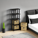 FURINNO LACI 4-BINS SYSTEM RACK 11.3(W) x 28.8(H) Inches 99150 - ESPRESSO/BLACK - Like New
