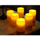 GIVEU FLAMELESS FLICKERING PLASTIC LED CANDLE 6-PACK REMOTE CANDLE 3X4 -ORANGE - Like New