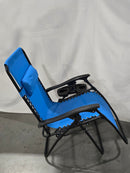 YOMIFUN ZERO GRAVITY CHAIR WITH REMOVABLE PILLOW, SIDE TABLE - LIGHT BLUE - Like New