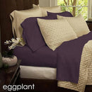 LUXURY HOME SHEET SET QUEEN MICROFIBER 1800-THREAD 4PC - SOLID PURPLE/ EGGPLANT - Brand New