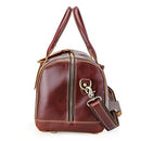 BAIGIO Genuine Leather Travel Duffel Gym Bag Overnight Luggage Tote - Burgundy - Like New