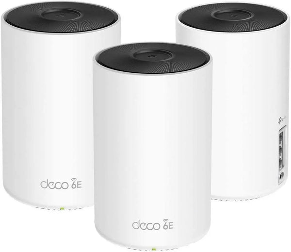 TP-LINK DECO AXE5300 WI-FI 6E TRI-BAND WHOLE-HOME WI-FI SYSTEM 3 PACK - WHITE - Like New
